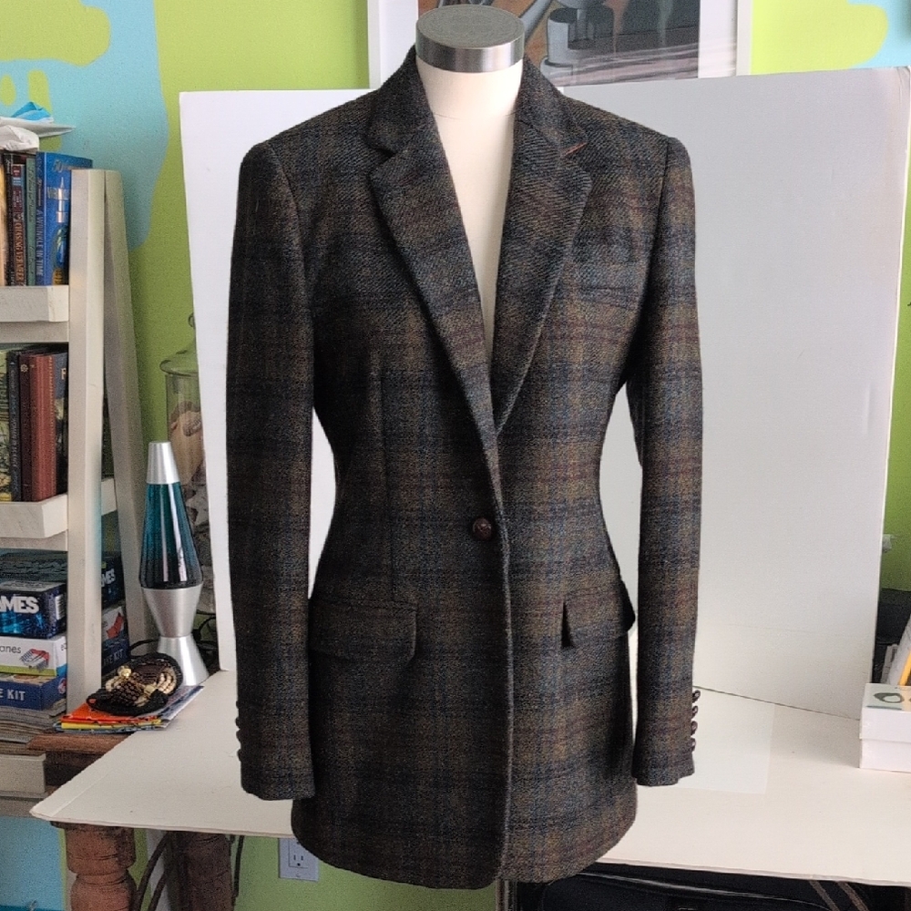 Ralph Lauren Brown Blazer Wool Blend Structured